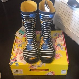 Joules rain boots Molly Navy stripe